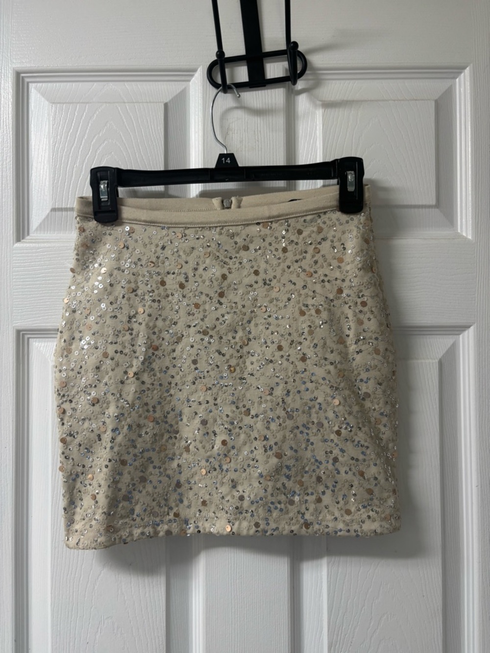 Y2K Party Sequin Mini Skirt Gold Women’s Size XS
